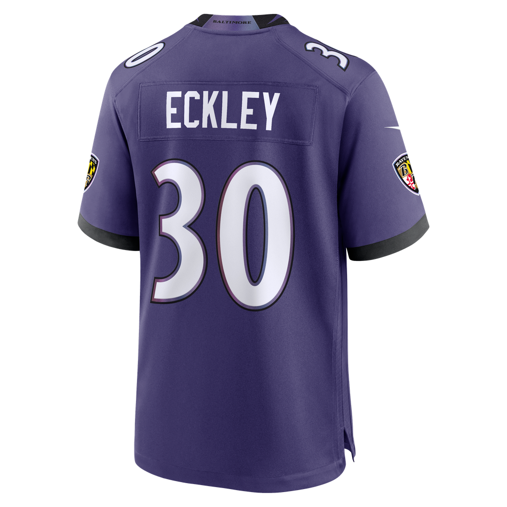Men's Baltimore Ravens Ryan Eckley Purple Team Game Jersey