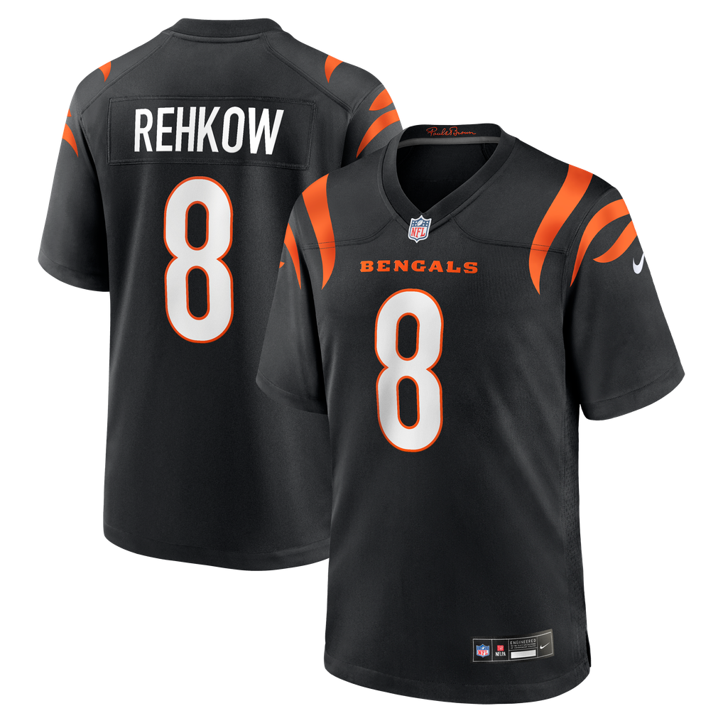 Men's Cincinnati Bengals Ryan Rehkow Black Game Jersey