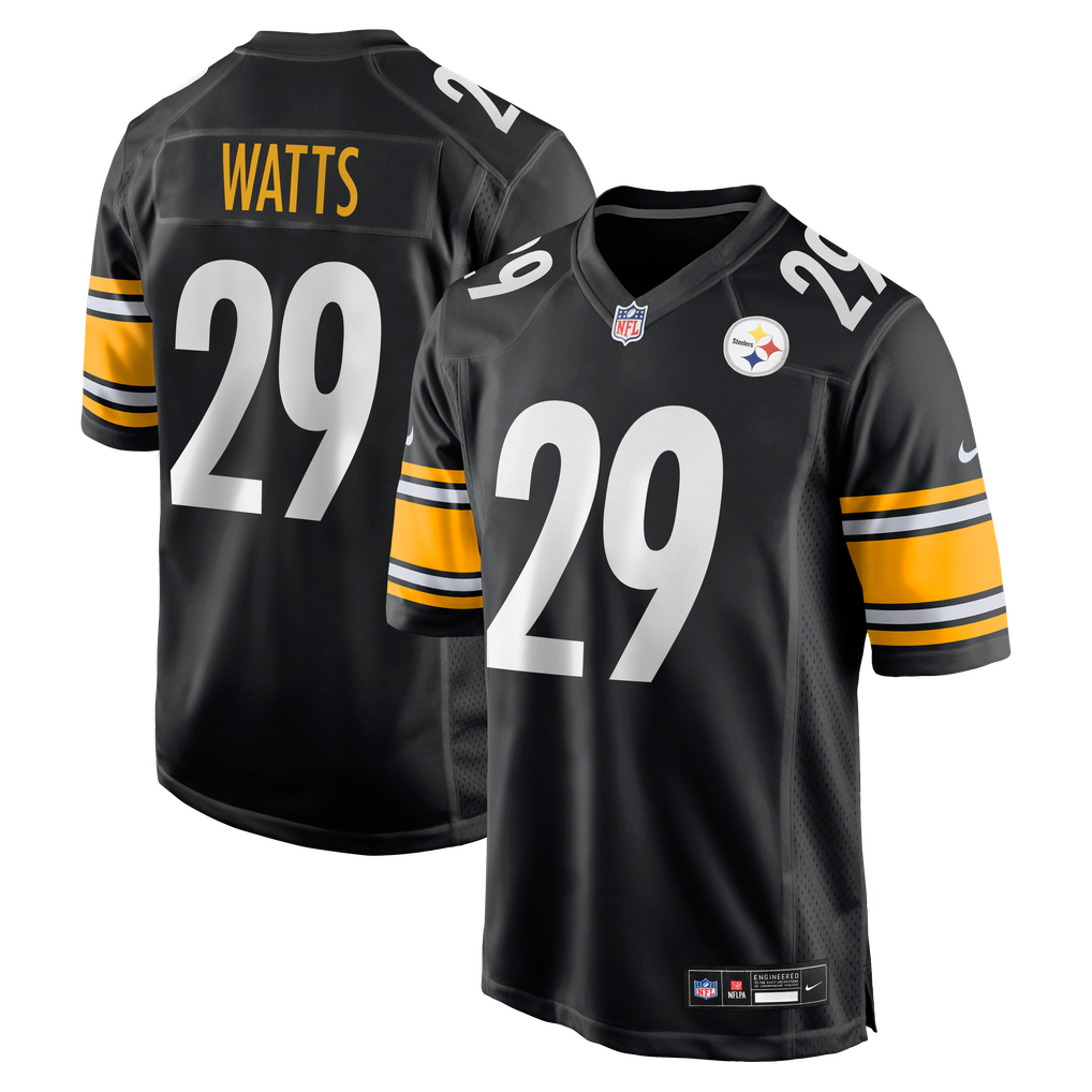 Men's Pittsburgh Steelers Ryan Watts Black Game Jersey