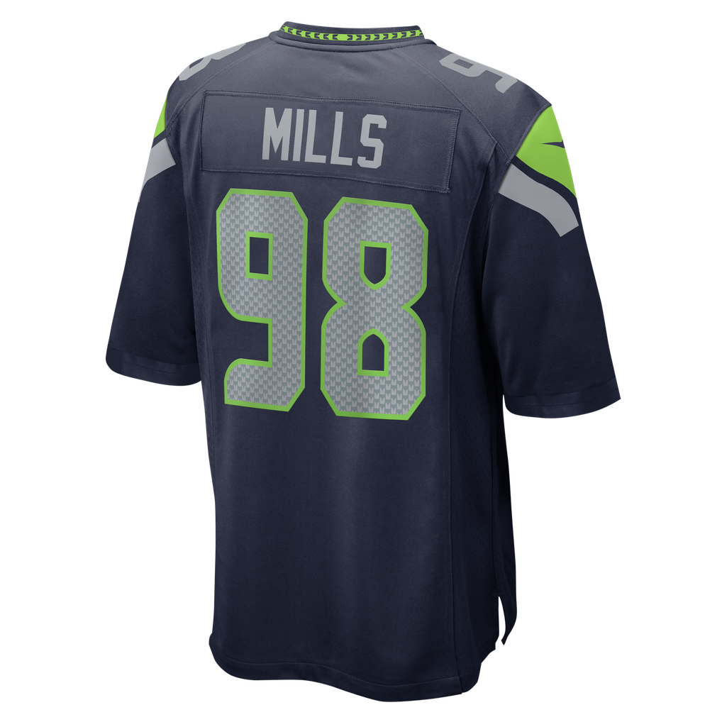 Men's Seattle Seahawks Rylie Mills College Navy Team Game Jersey