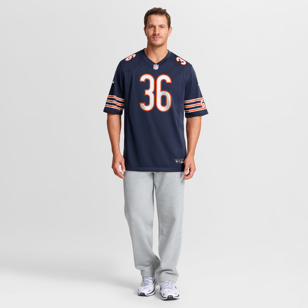 Men's Chicago Bears Salvon Ahmed Navy Team Game Jersey