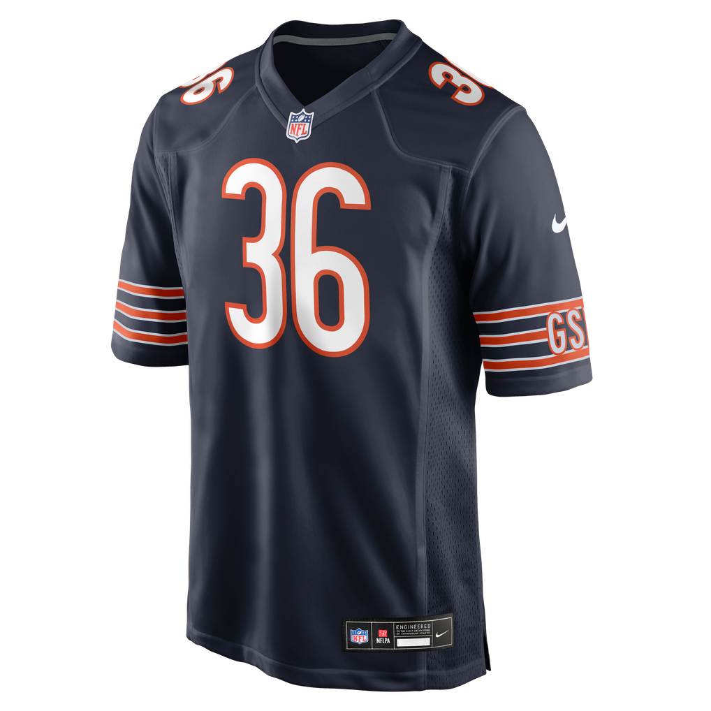Men's Chicago Bears Salvon Ahmed Navy Team Game Jersey