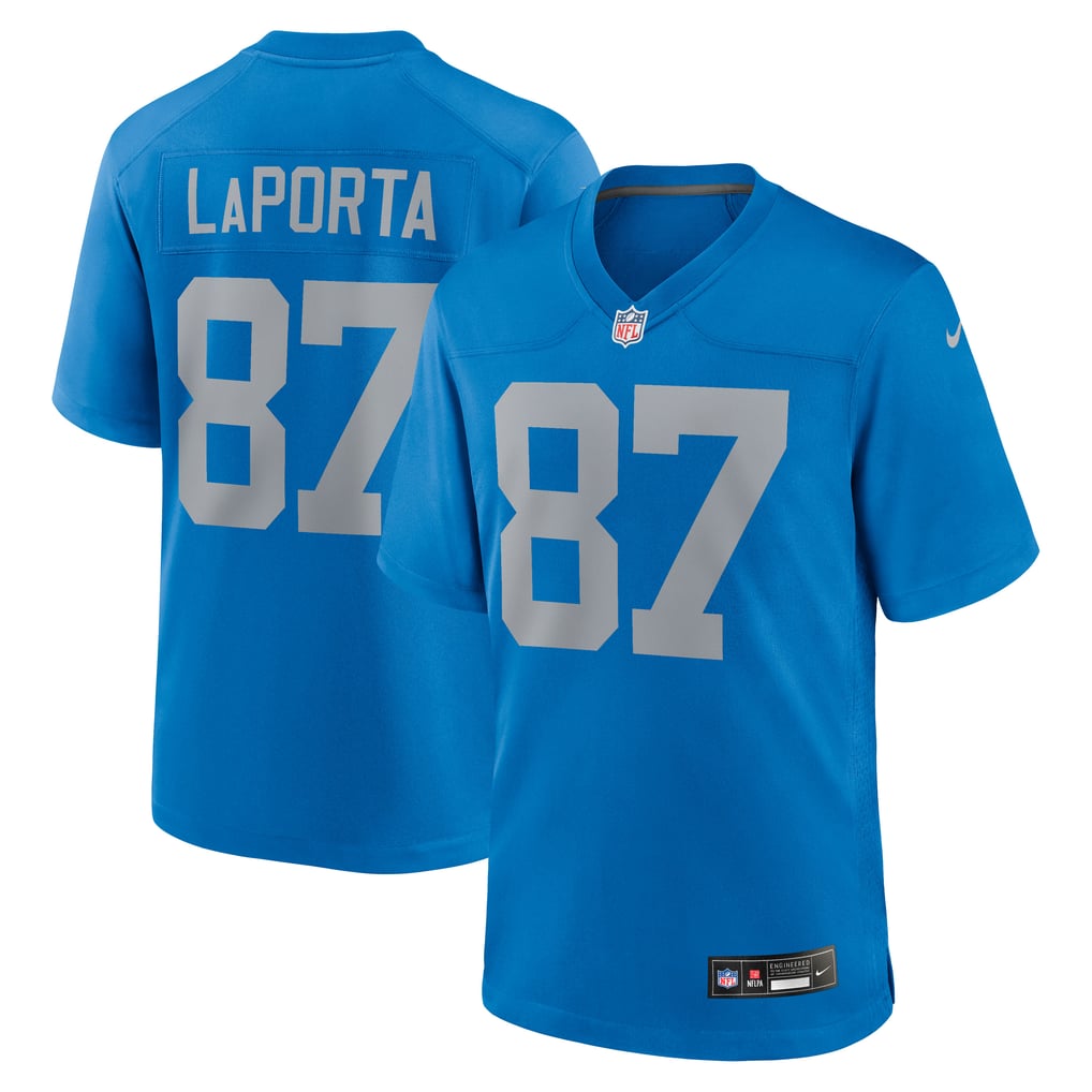 Men's Detroit Lions Sam LaPorta Blue Alternate Game Jersey