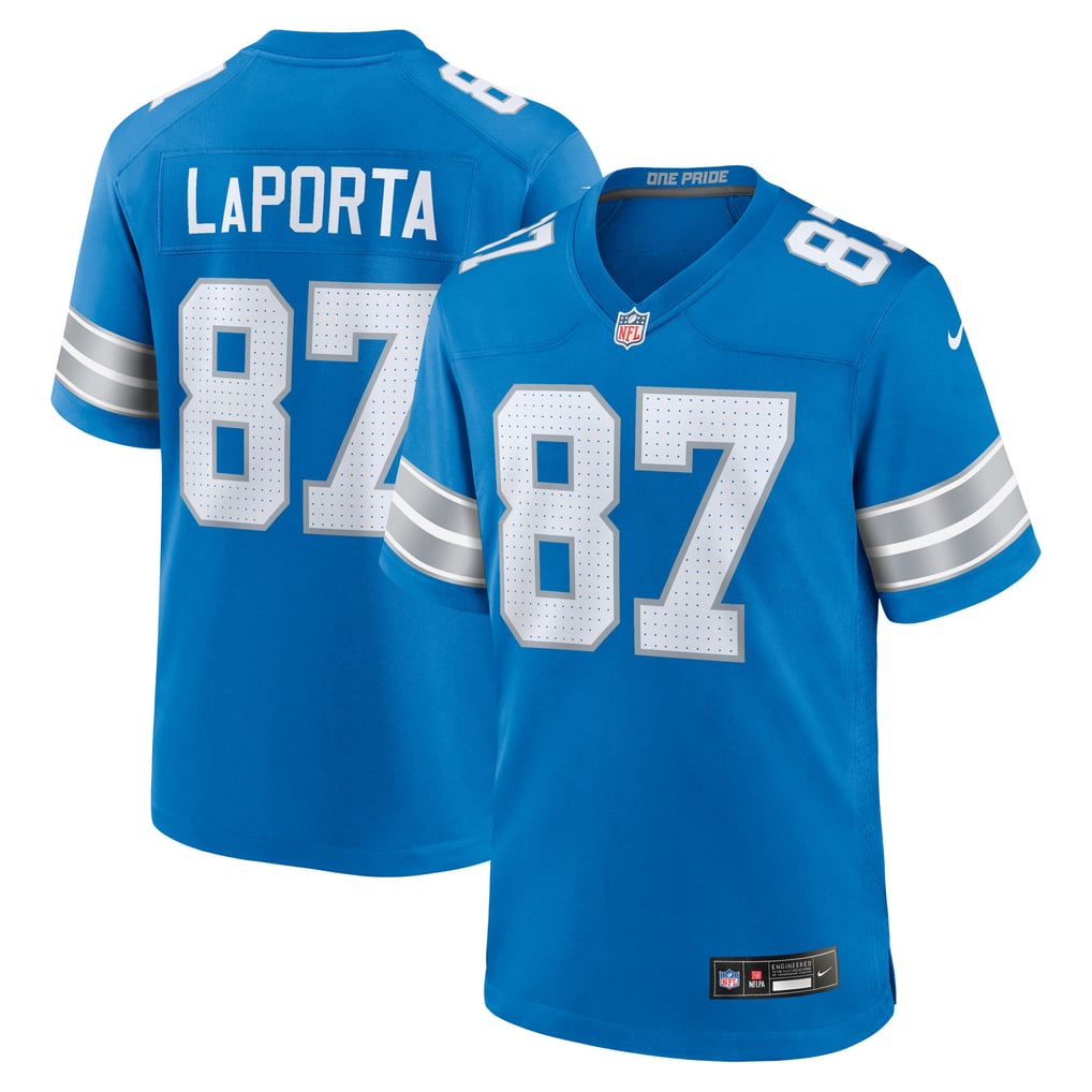 Men's Detroit Lions Sam LaPorta Blue Game Jersey