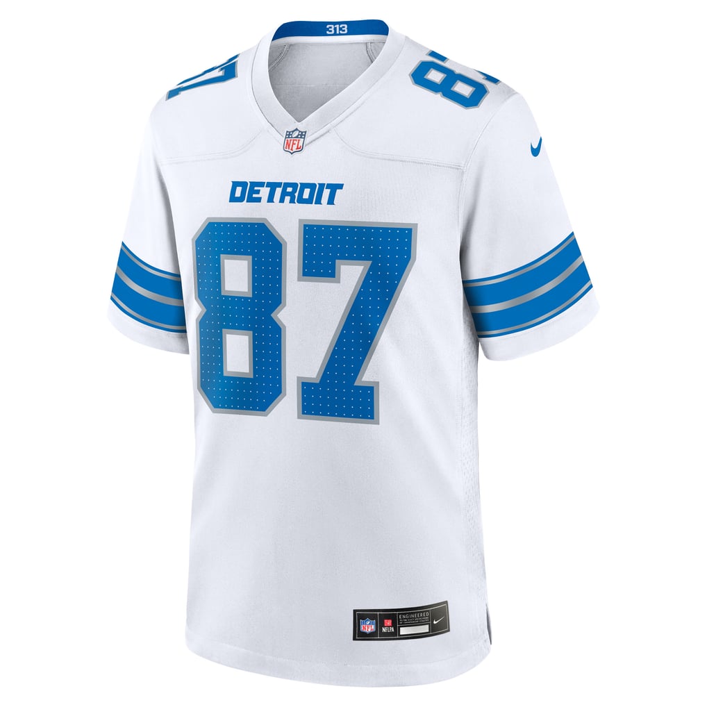 Men's Detroit Lions Sam LaPorta White Game Jersey