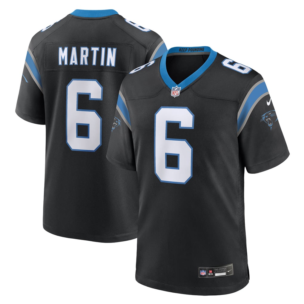 Men's Carolina Panthers Sam Martin Black Team Game Jersey