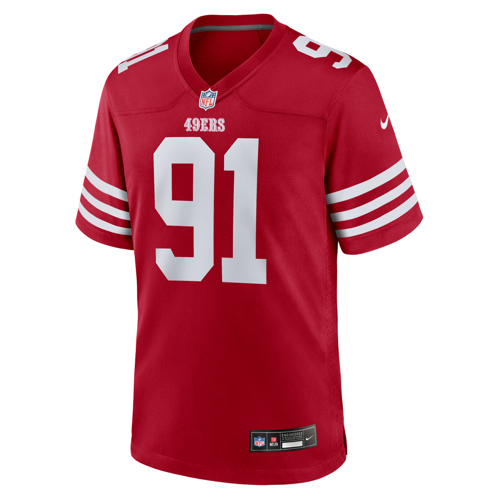 Men's San Francisco 49ers Sam Okuayinonu Scarlet Team Game Jersey