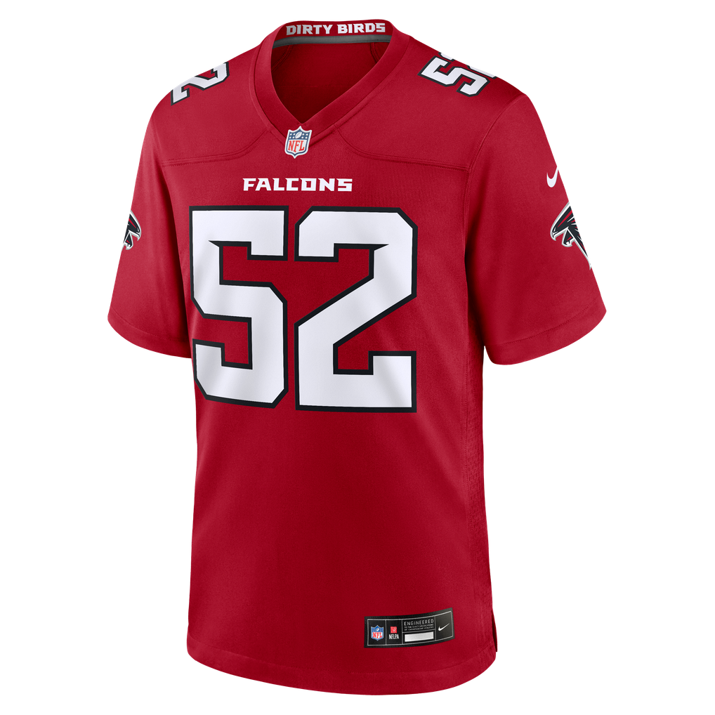 Men's Atlanta Falcons Samson Ebukam Red Team Game Jersey