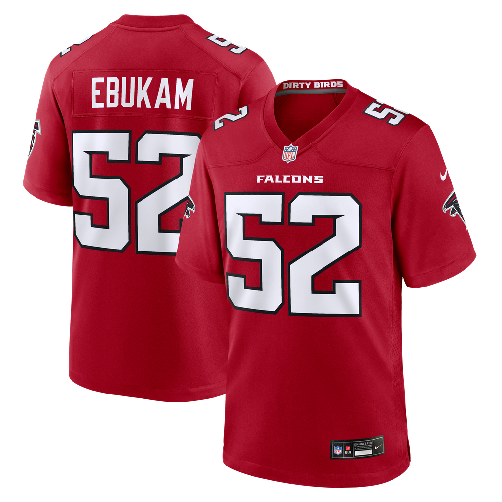 Men's Atlanta Falcons Samson Ebukam Red Team Game Jersey