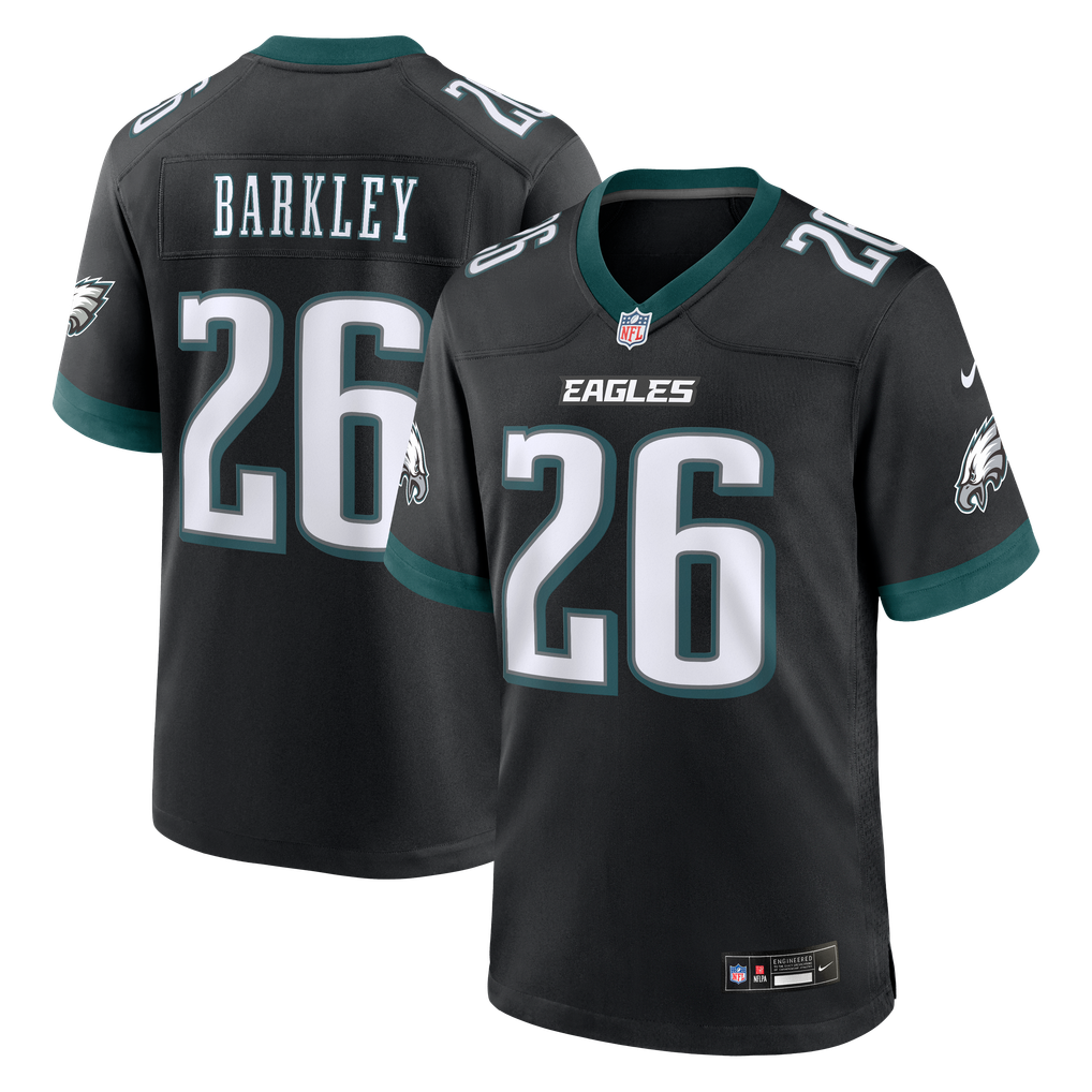 Men's Philadelphia Eagles Saquon Barkley Black Alternate Game Jersey