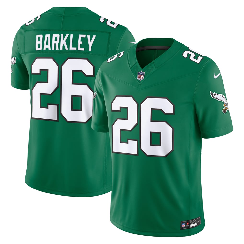 Men's Philadelphia Eagles Saquon Barkley Kelly Green Alternate Vapor F.U.S.E. Stitched Limited Jersey