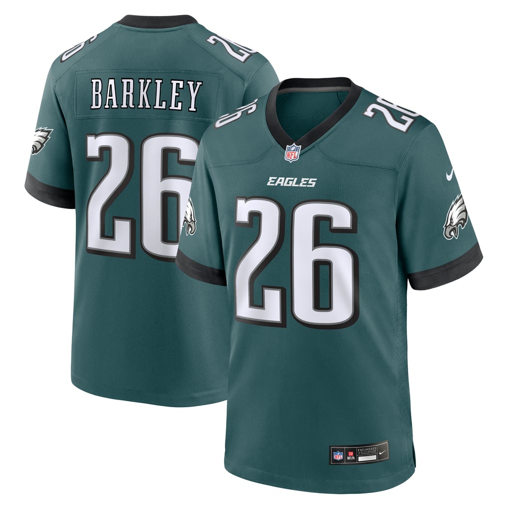 Men's Philadelphia Eagles Saquon Barkley Midnight Green Game Player Jersey