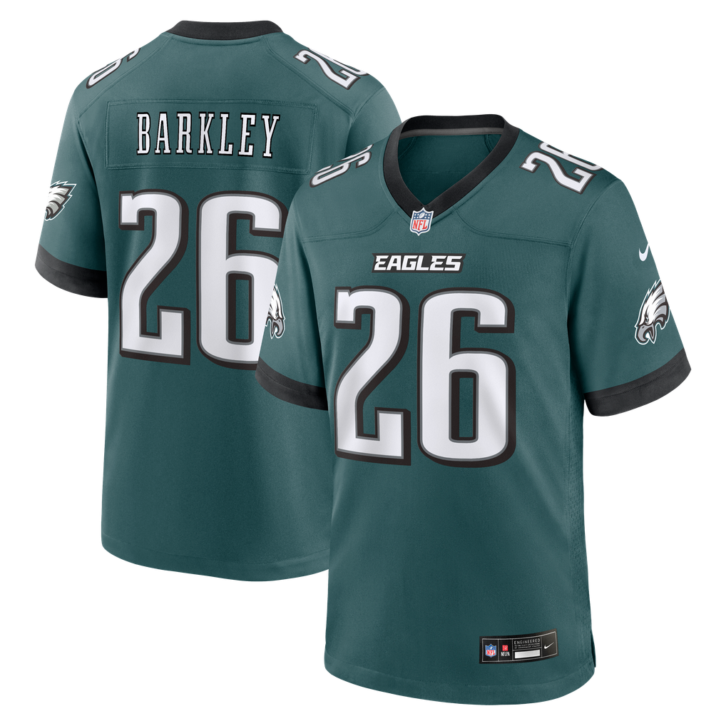 Men's Philadelphia Eagles Saquon Barkley Midnight Green Team Game Jersey