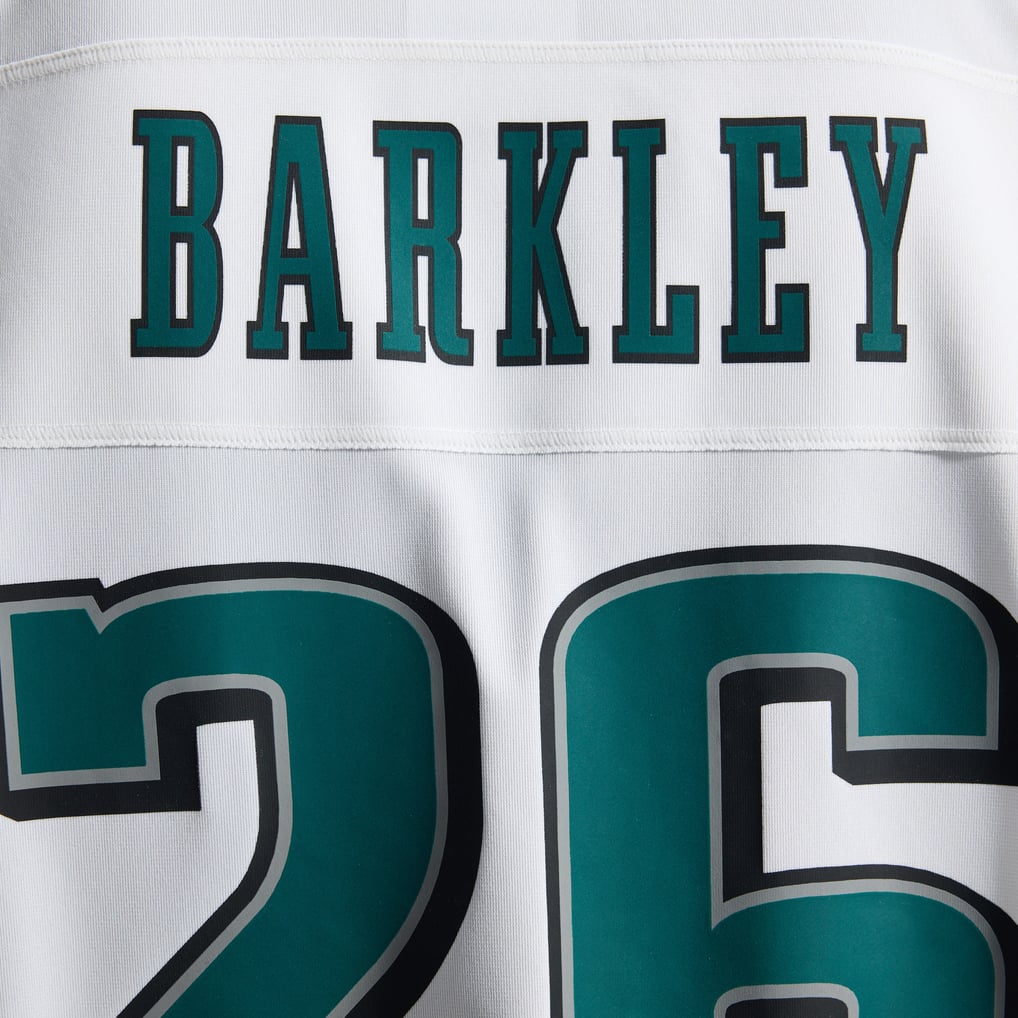 Men's Philadelphia Eagles Saquon Barkley White Game Jersey