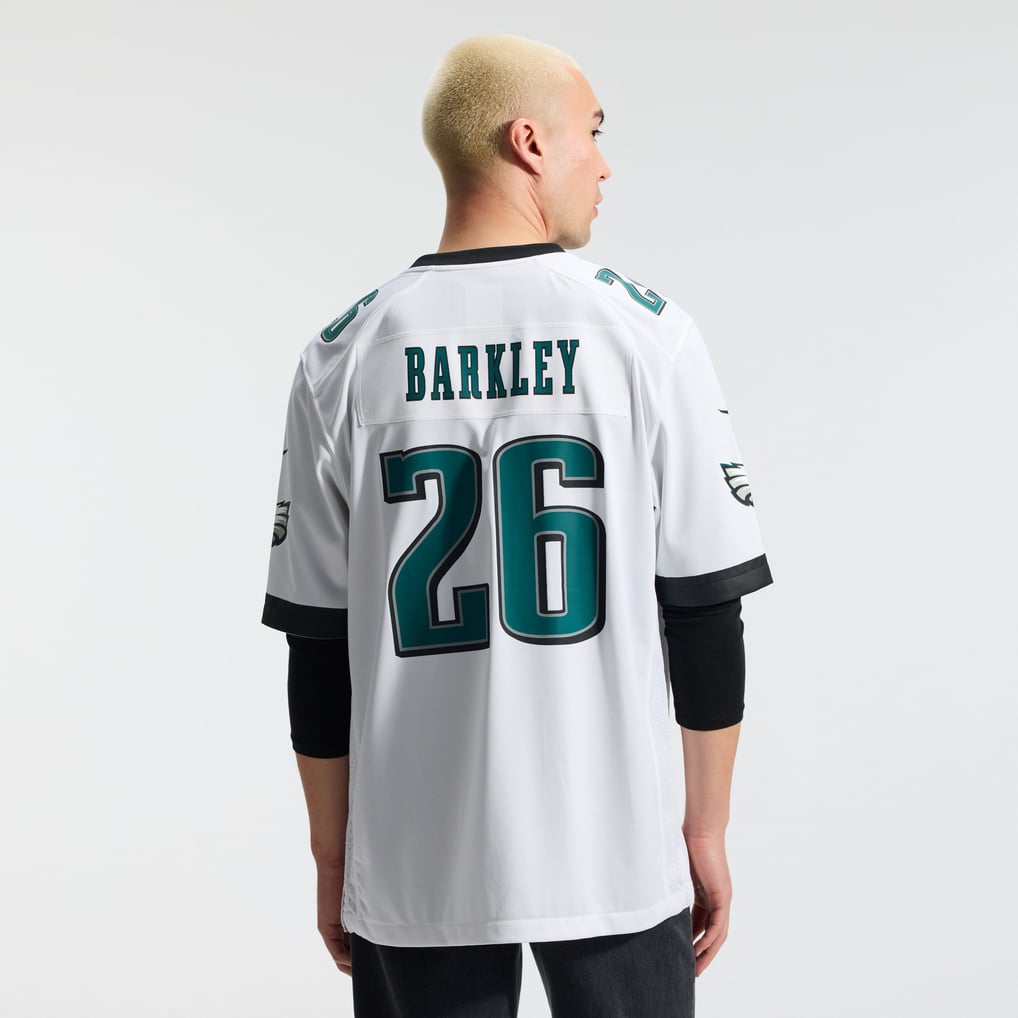 Men's Philadelphia Eagles Saquon Barkley White Game Jersey