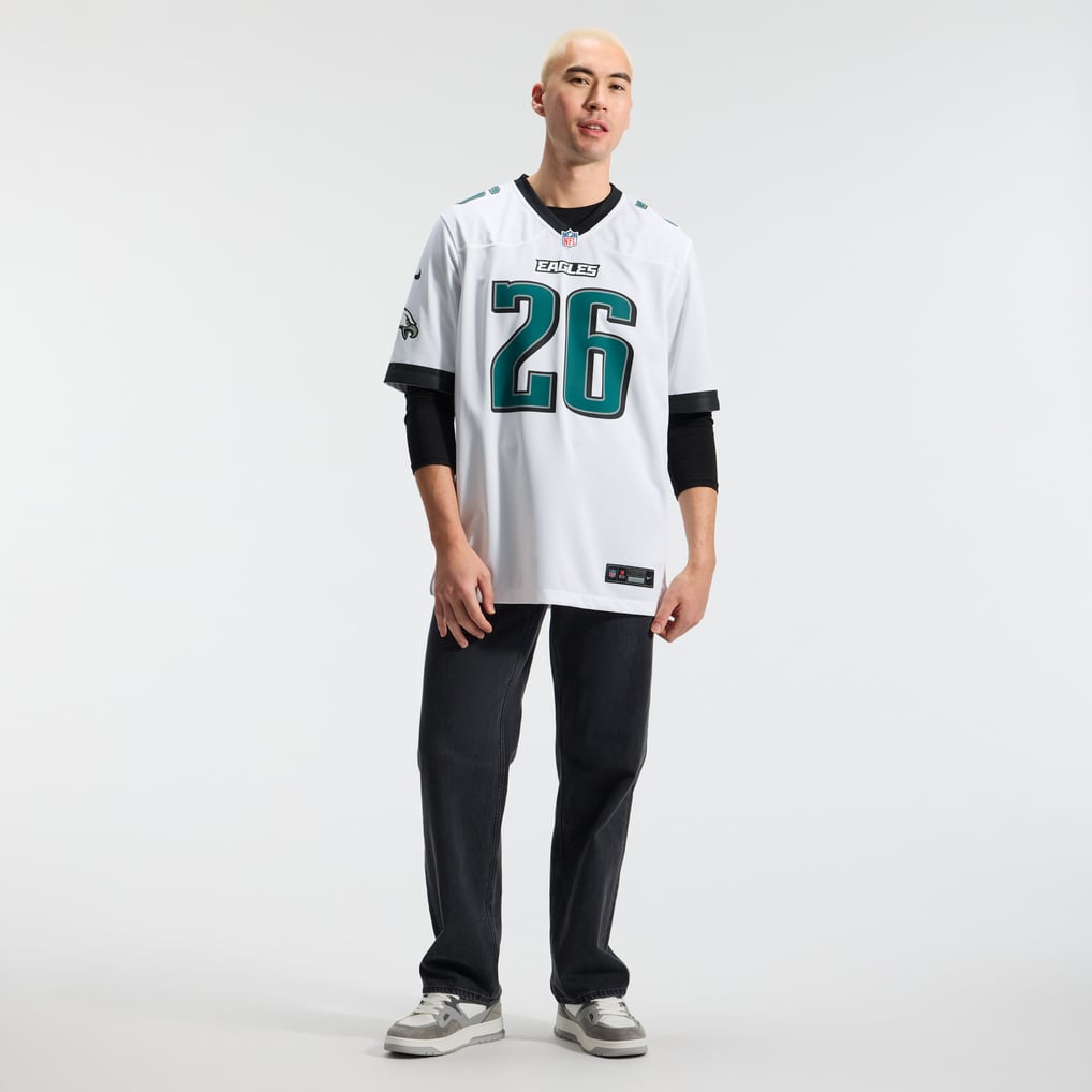 Men's Philadelphia Eagles Saquon Barkley White Game Jersey