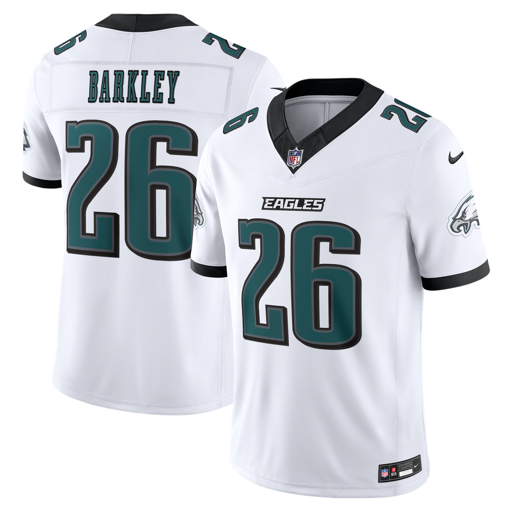 Men's Philadelphia Eagles Saquon Barkley White Vapor F.U.S.E. Stitched Limited Jersey