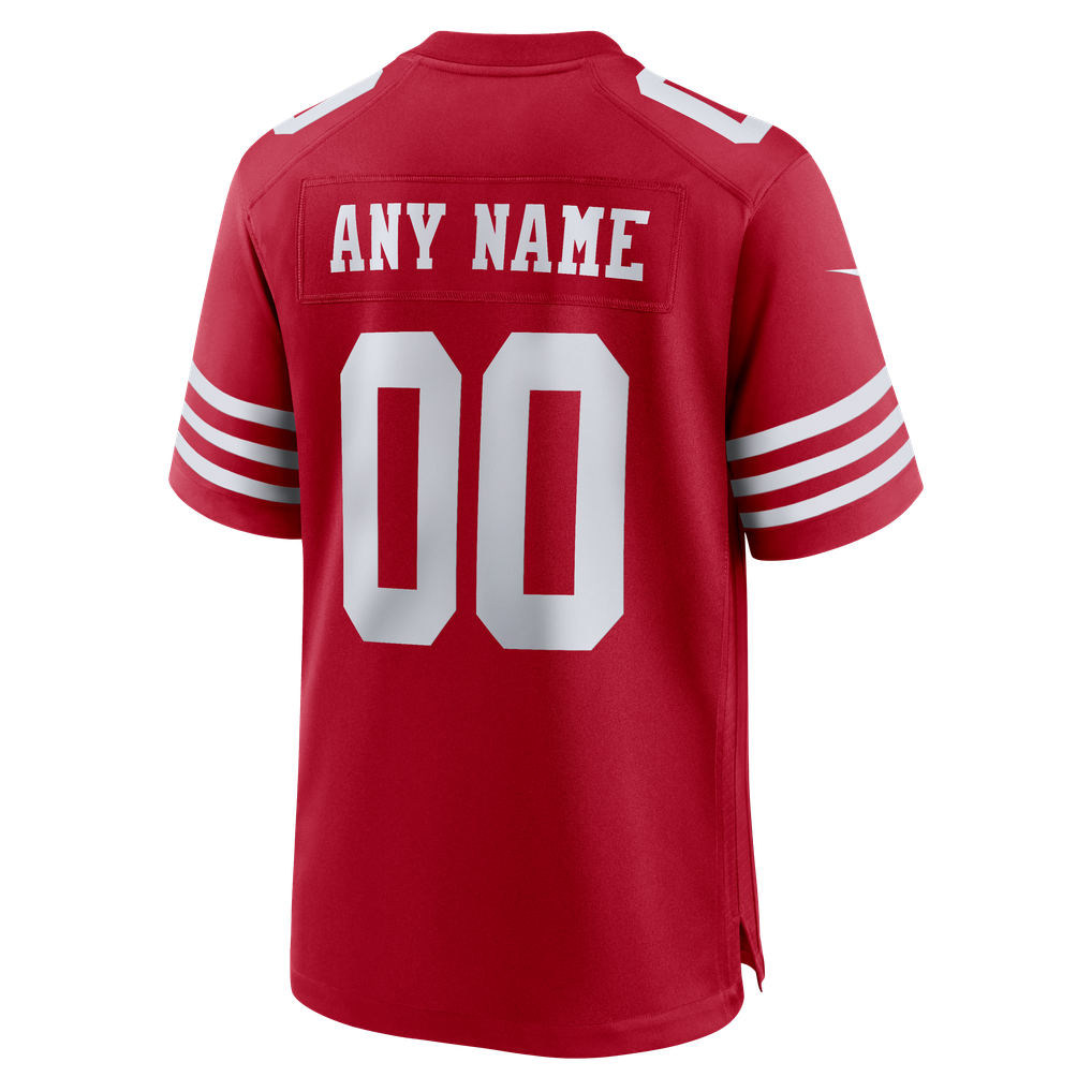 Men's San Francisco 49ers Scarlet 80th Anniversary Custom Game Jersey