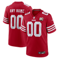 Men's San Francisco 49ers Scarlet 80th Anniversary Custom Game Jersey