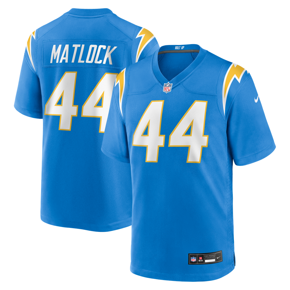 Men's Los Angeles Chargers Scott Matlock Powder Blue Team Game Jersey