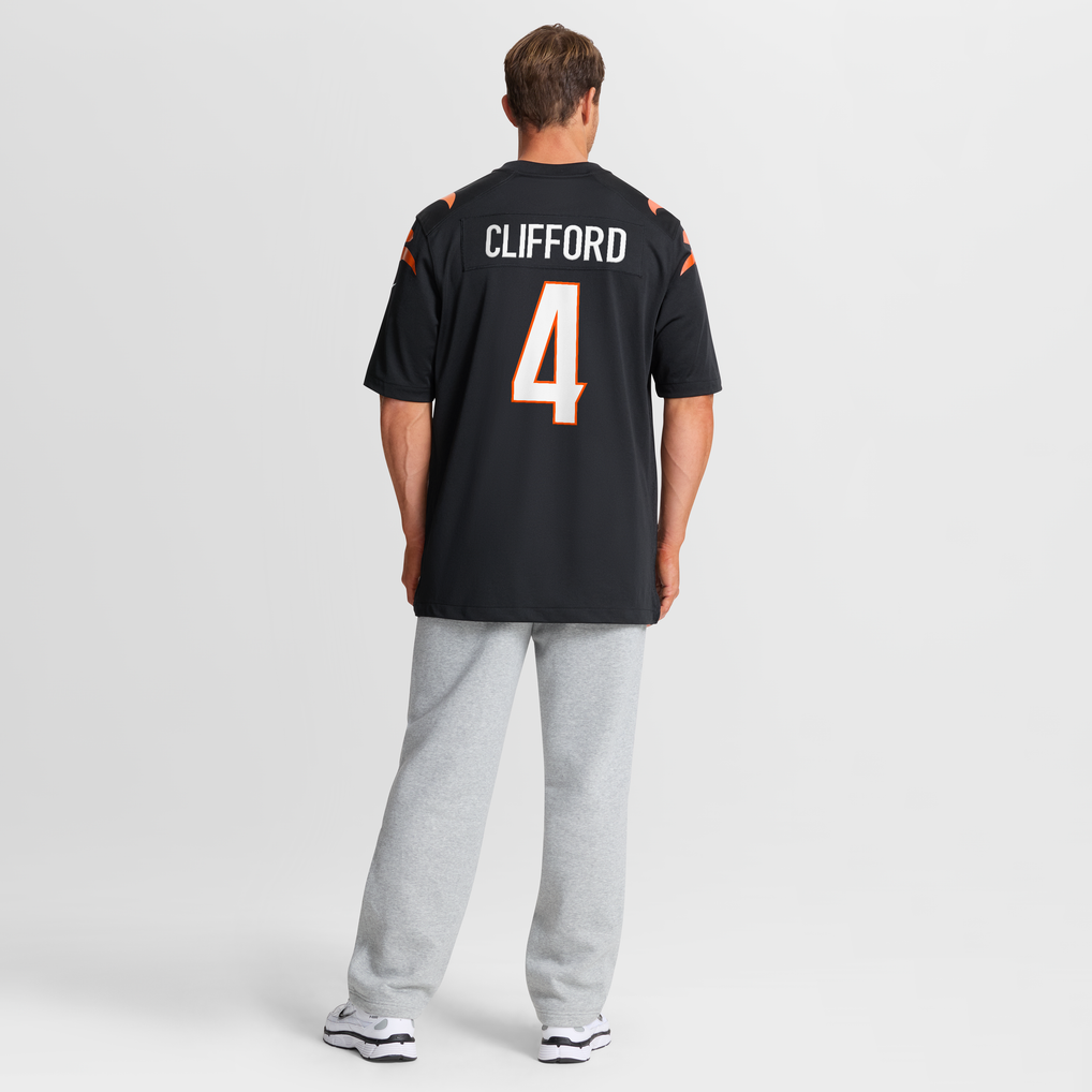 Men's Cincinnati Bengals Sean Clifford Black Team Game Jersey