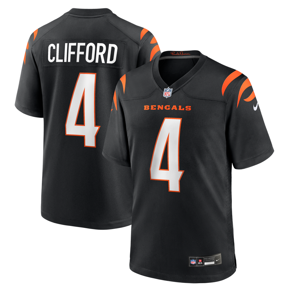 Men's Cincinnati Bengals Sean Clifford Black Team Game Jersey