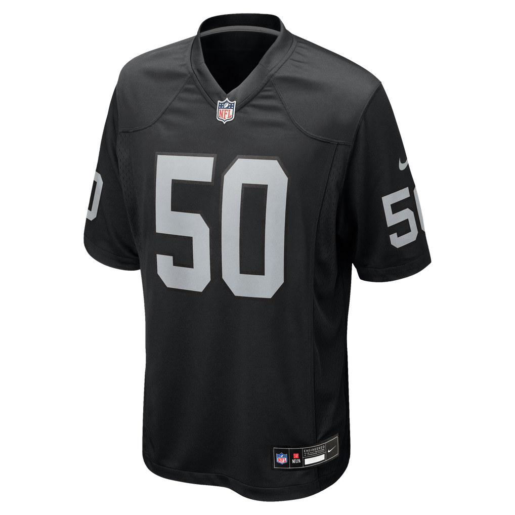 Men's Las Vegas Raiders Segun Olubi Black Team Game Jersey