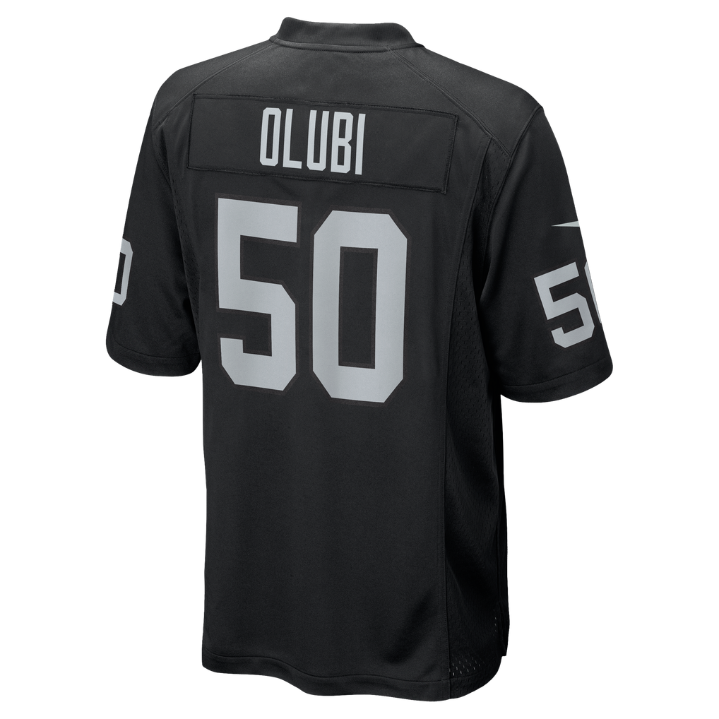 Men's Las Vegas Raiders Segun Olubi Black Team Game Jersey