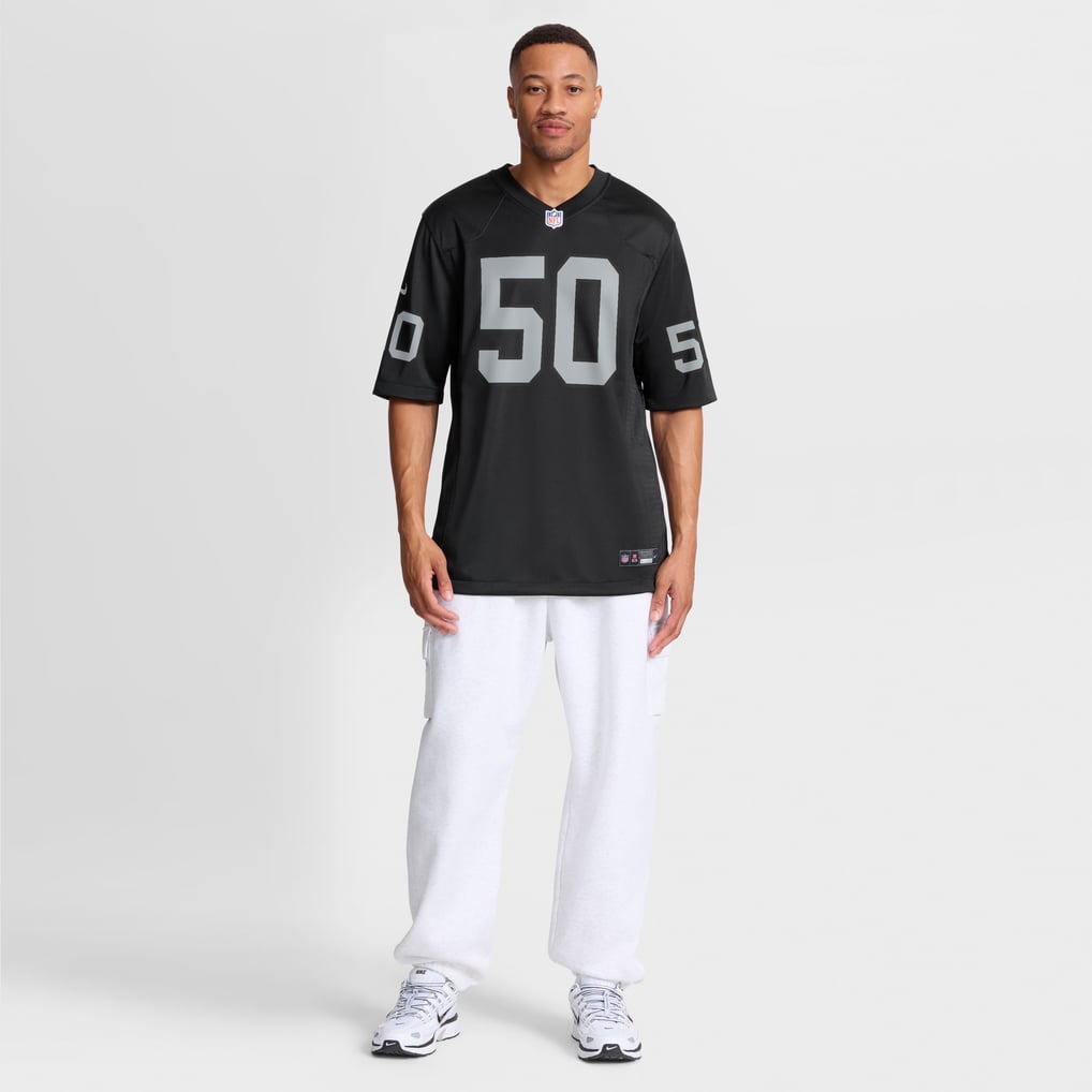 Men's Las Vegas Raiders Segun Olubi Black Team Game Jersey