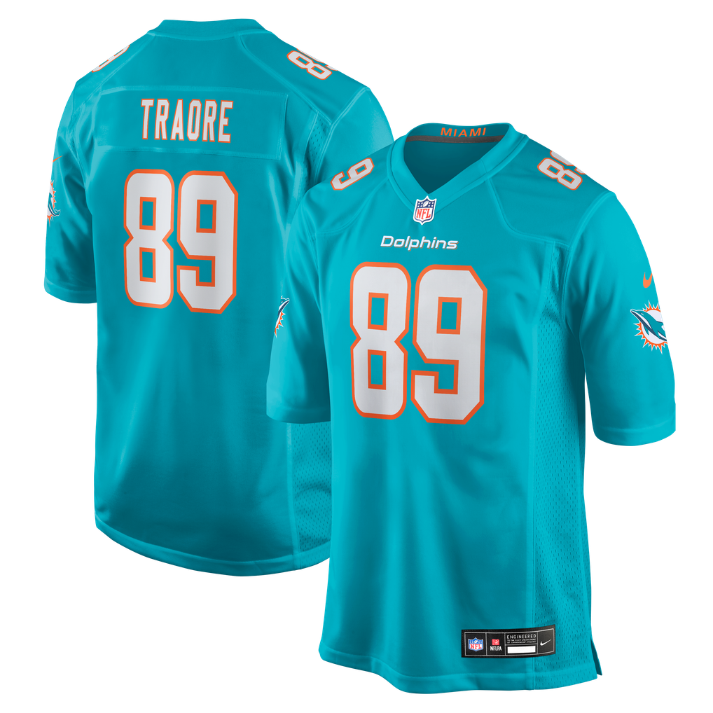 Men's Miami Dolphins Seydou Traore Aqua Team Game Jersey