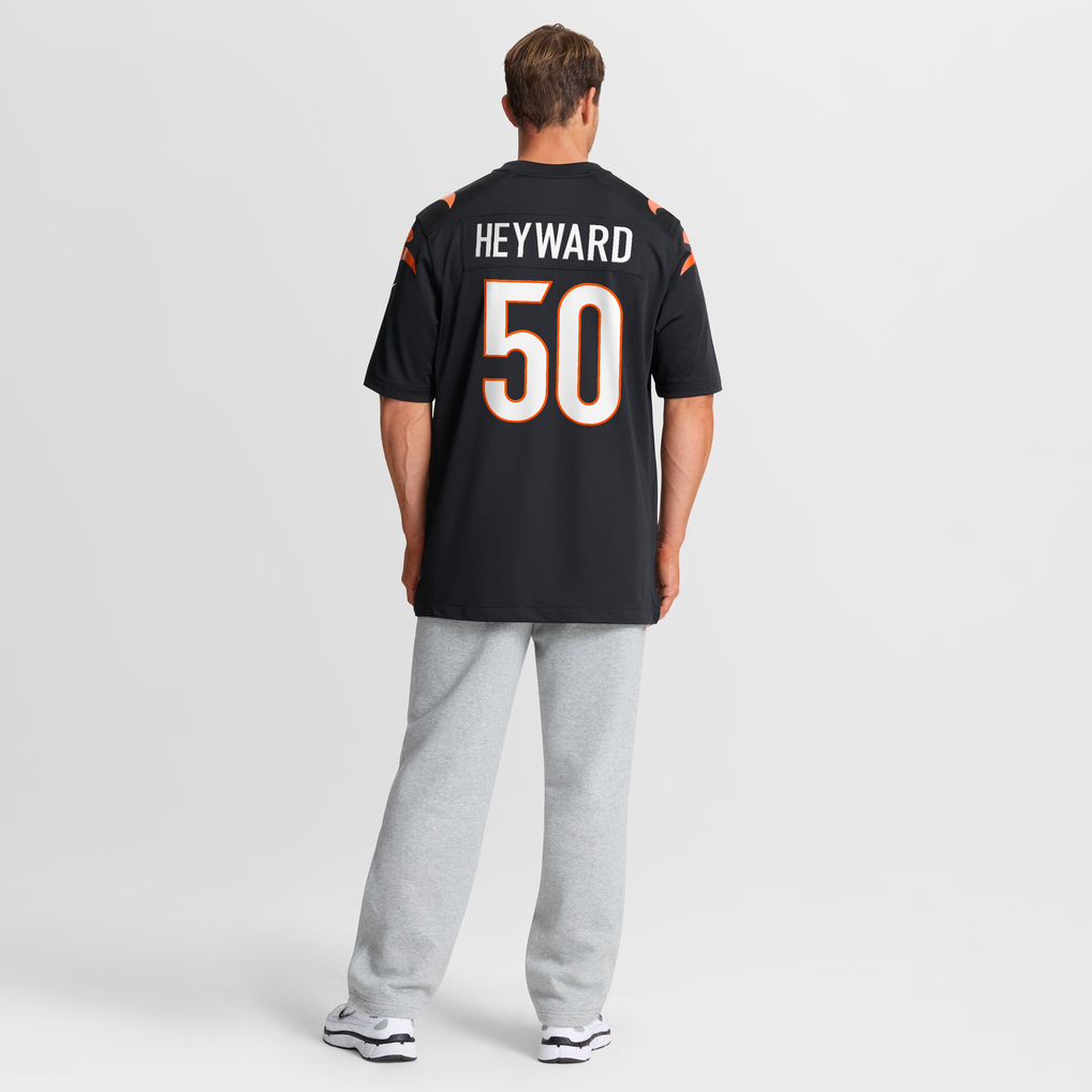 Men's Cincinnati Bengals Shaka Heyward Black Team Game Jersey