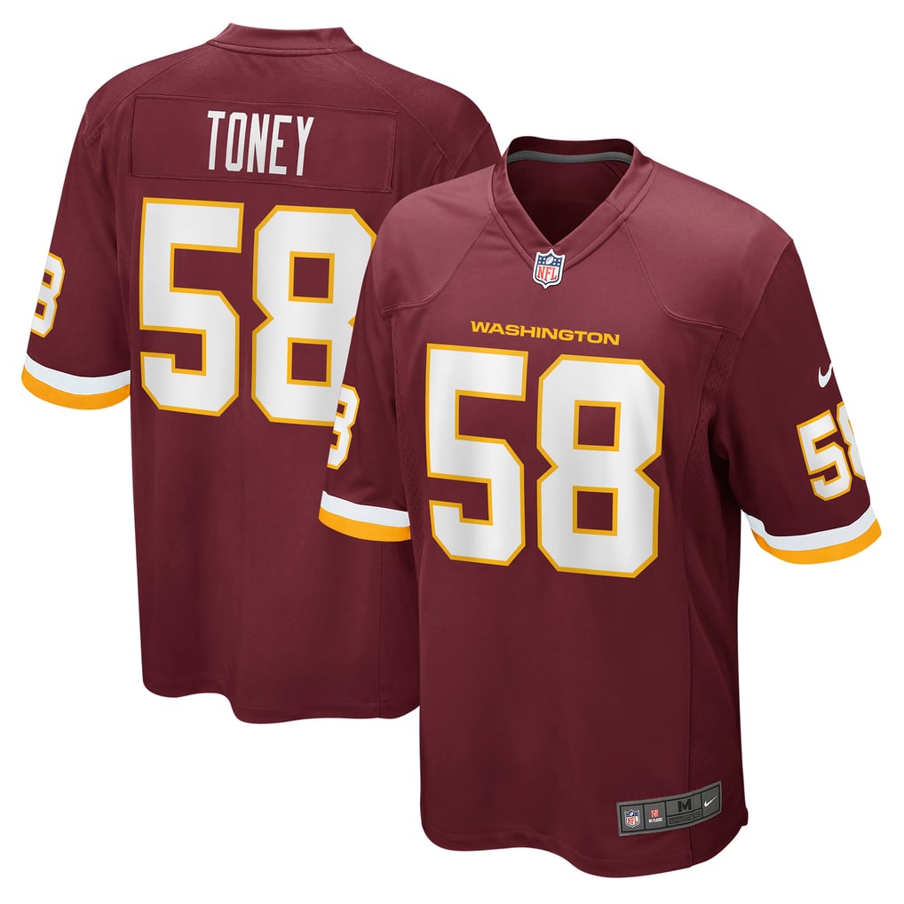 Men's Washington Football Team Shaka Toney Burgundy Game Jersey