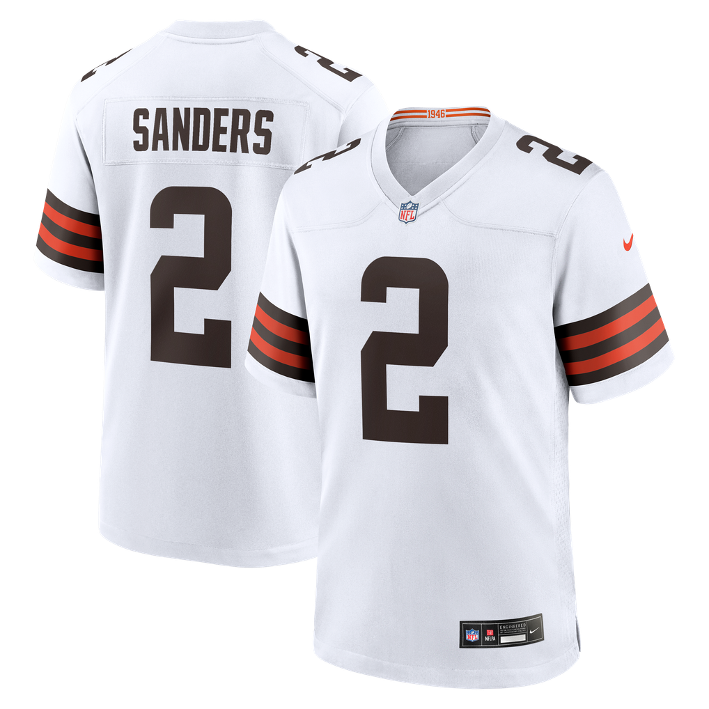 Men's Cleveland Browns Shedeur Sanders White Game Jersey