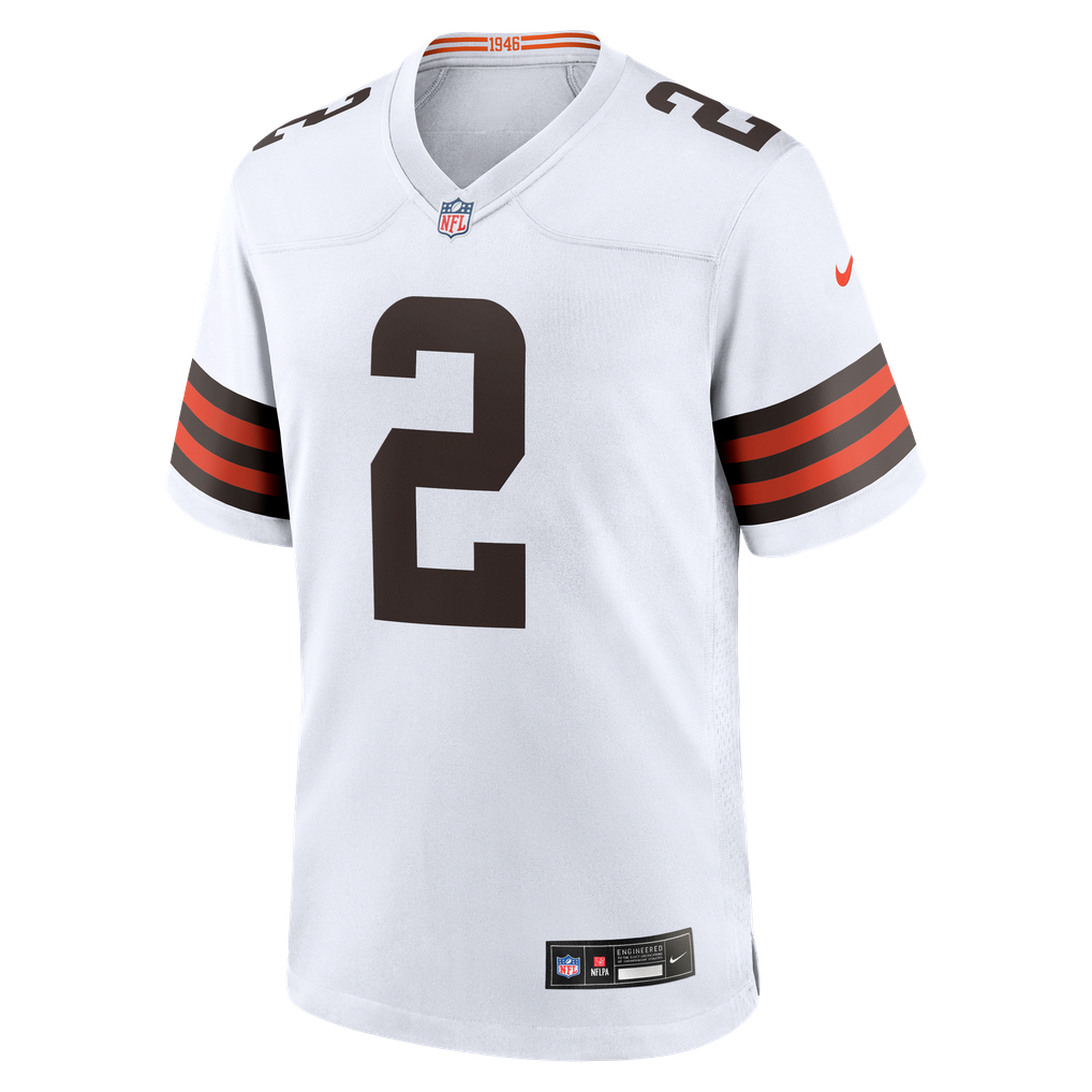 Men's Cleveland Browns Shedeur Sanders White Game Jersey