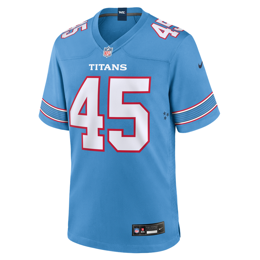 Men's Tennessee Titans Shemar Bartholomew Light Blue Team Game Jersey