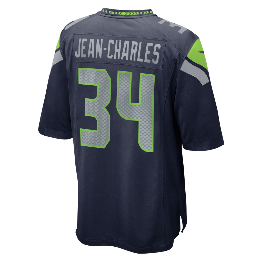 Men's Seattle Seahawks Shemar Jean-Charles College Navy Team Game Jersey