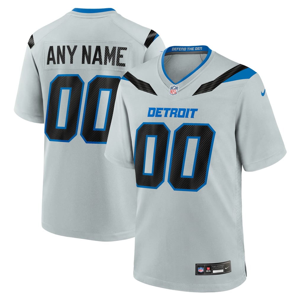 Men's Detroit Lions Silver 2026 Rivalries Collection Game Custom Jersey