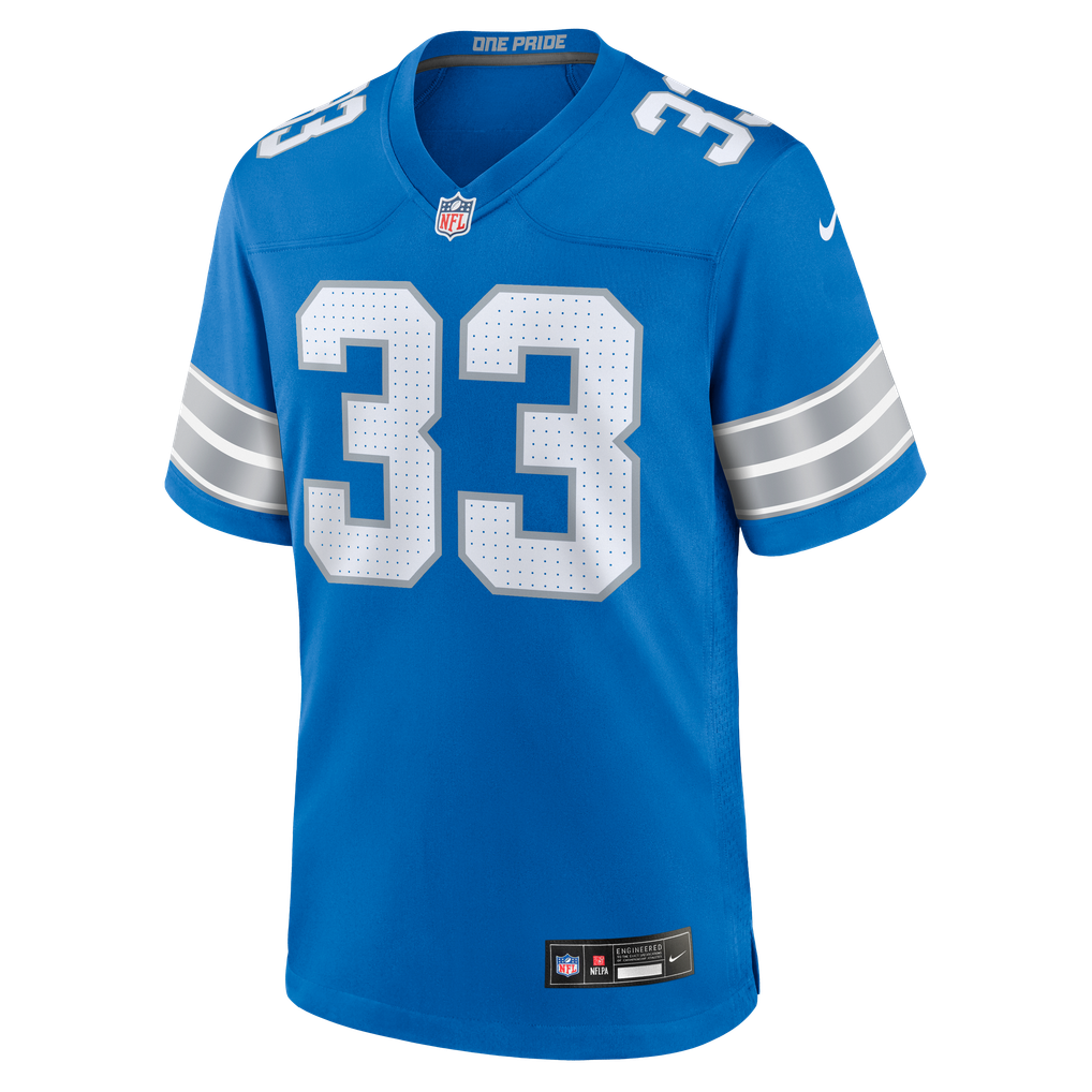 Men's Detroit Lions Sione Vaki Blue Team Game Jersey