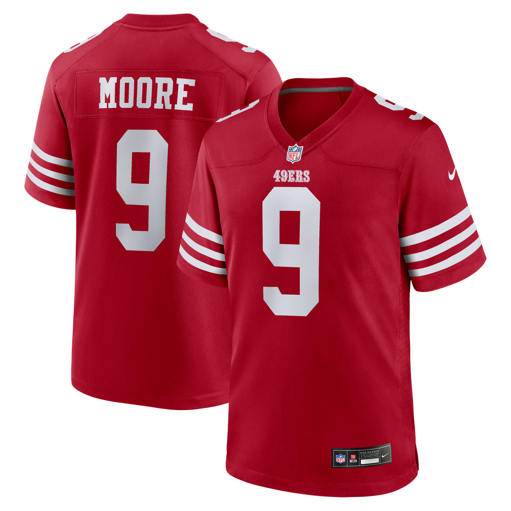 Men's San Francisco 49ers Skyy Moore Scarlet Team Game Jersey