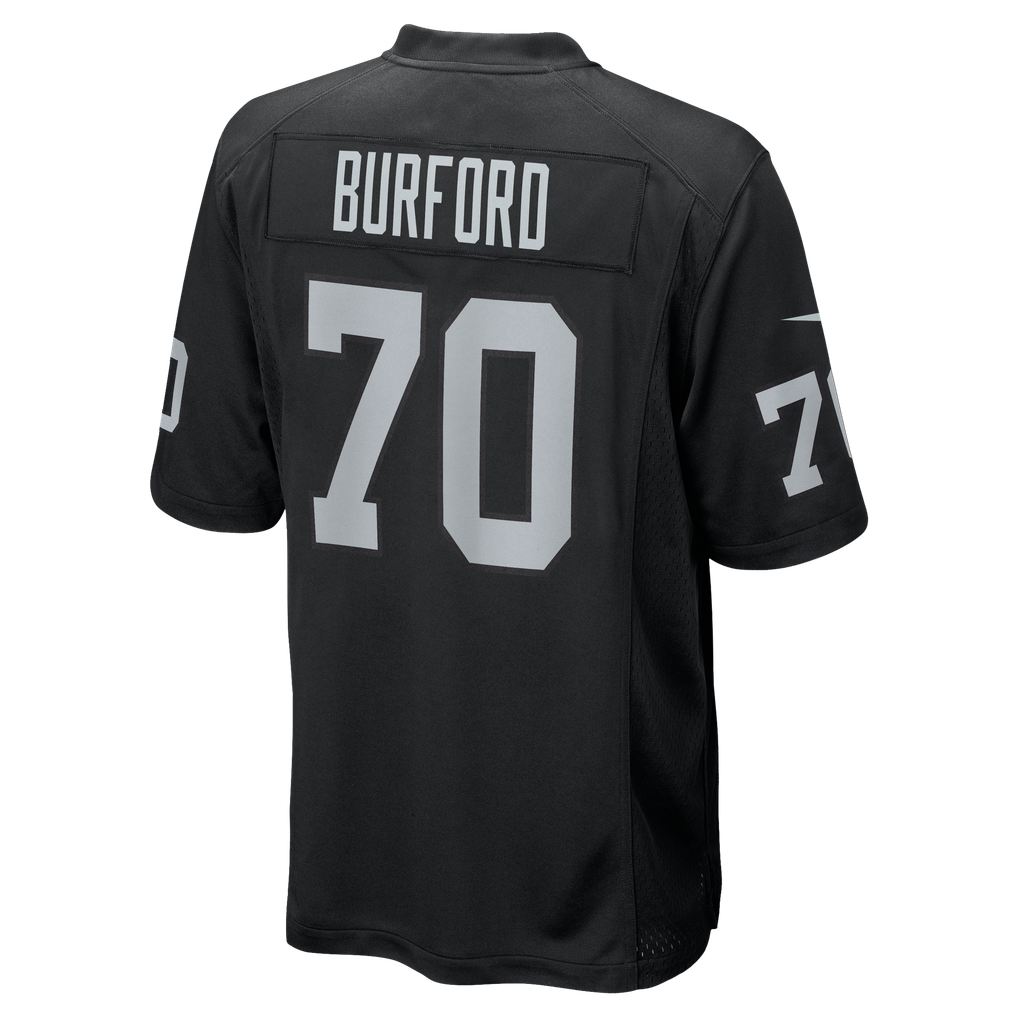Men's Las Vegas Raiders Spencer Burford Black Team Game Jersey