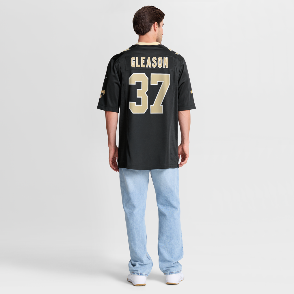 Men's New Orleans Saints Steve Gleason Black Game Retired Player Jersey