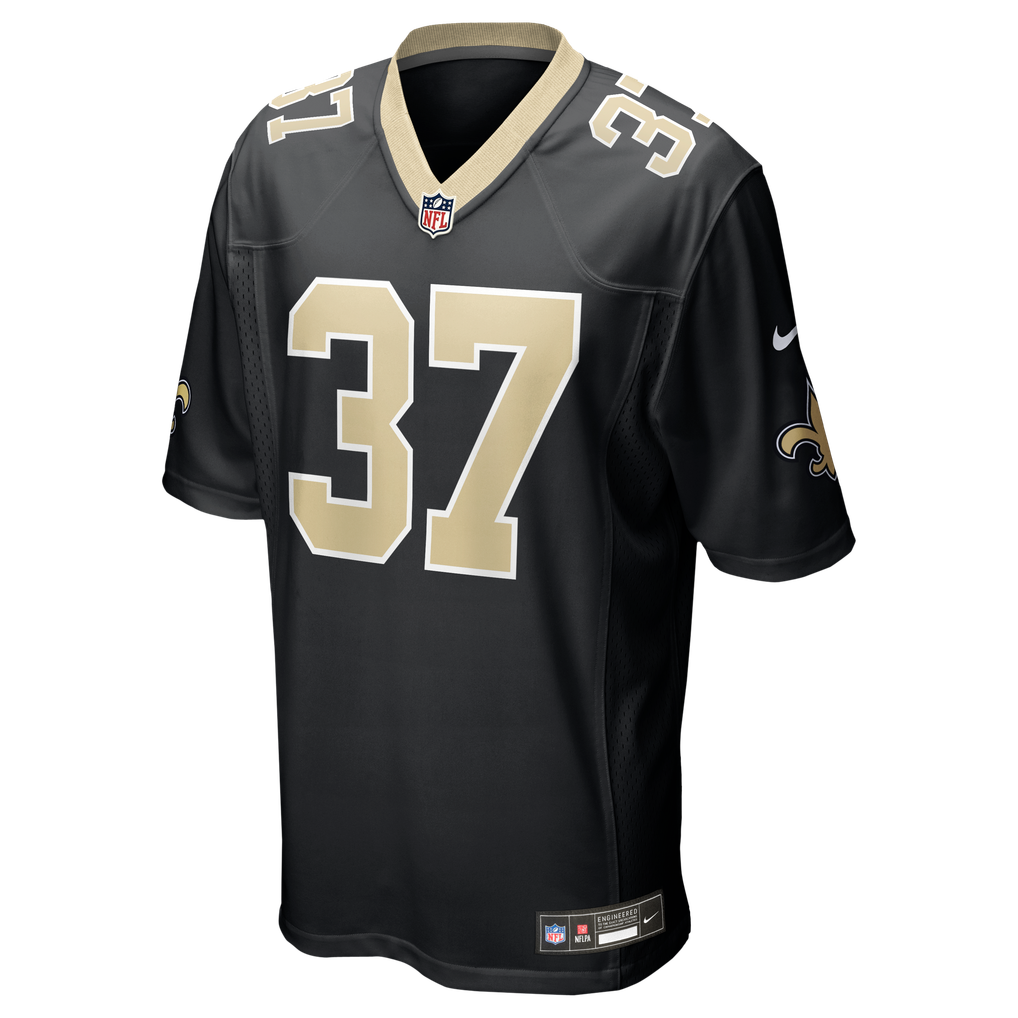 Men's New Orleans Saints Steve Gleason Black Game Retired Player Jersey