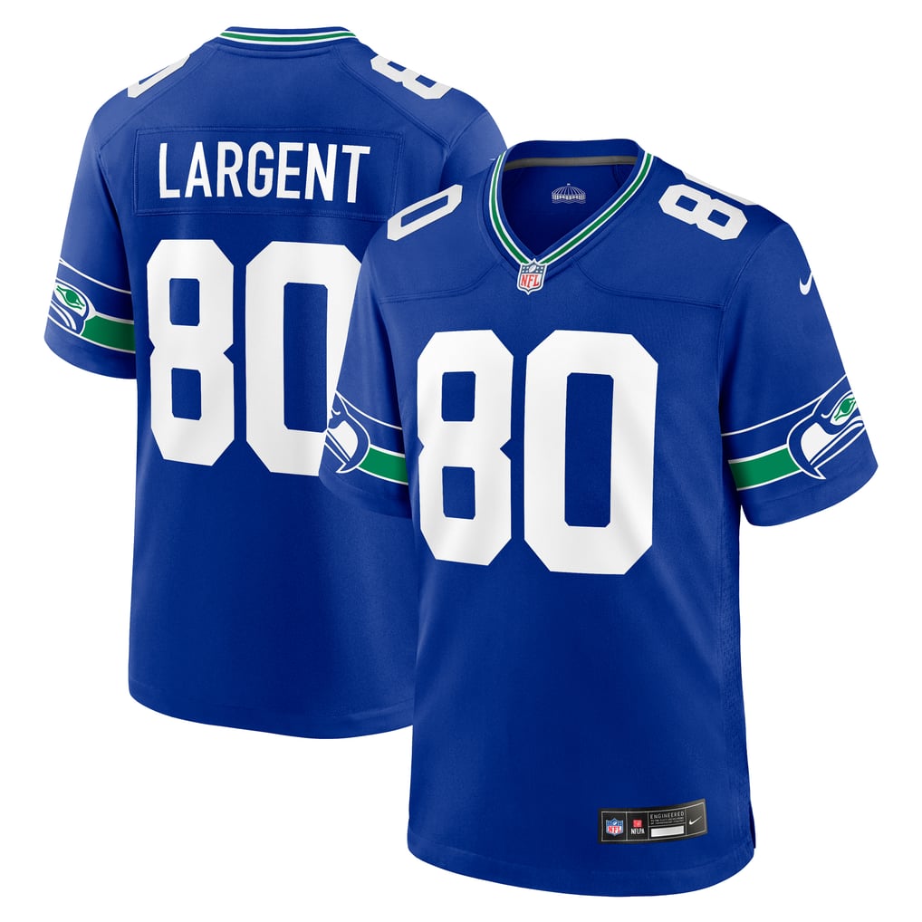 Men's Seattle Seahawks Steve Largent Royal Throwback Retired Player Game Jersey