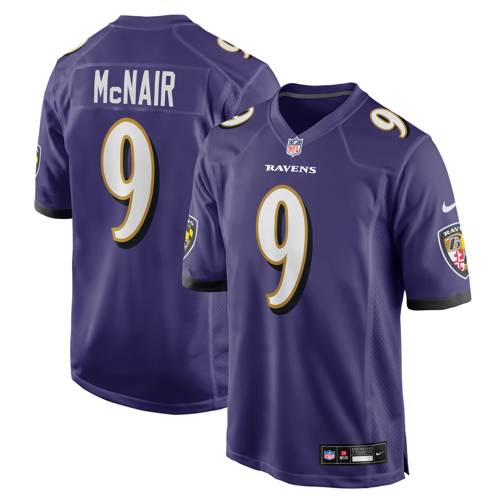 Men's Baltimore Ravens Steve McNair Purple Game Retired Player Jersey