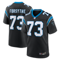 Men's Carolina Panthers Stone Forsythe Black Team Game Jersey