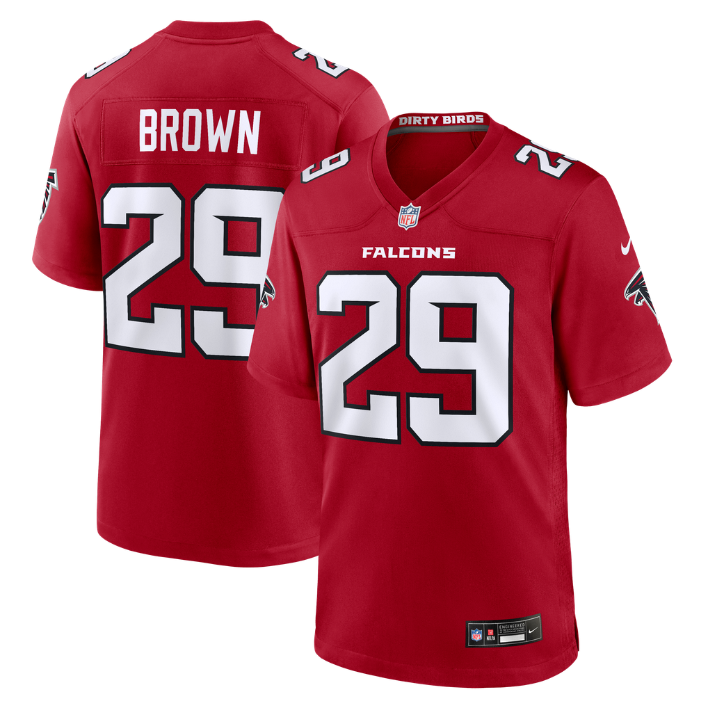 Men's Atlanta Falcons Sydney Brown Red Team Game Jersey