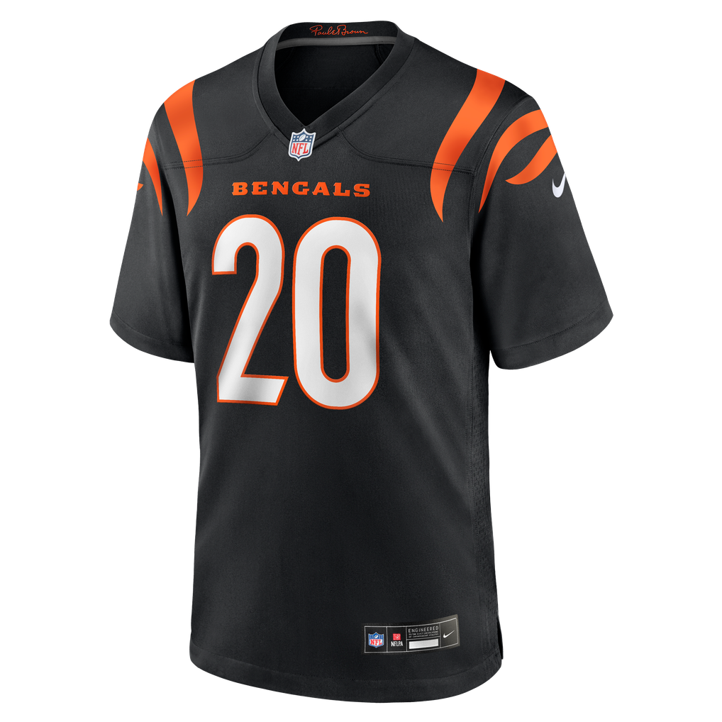 Men's Cincinnati Bengals Tacario Davis Black Team Game Jersey