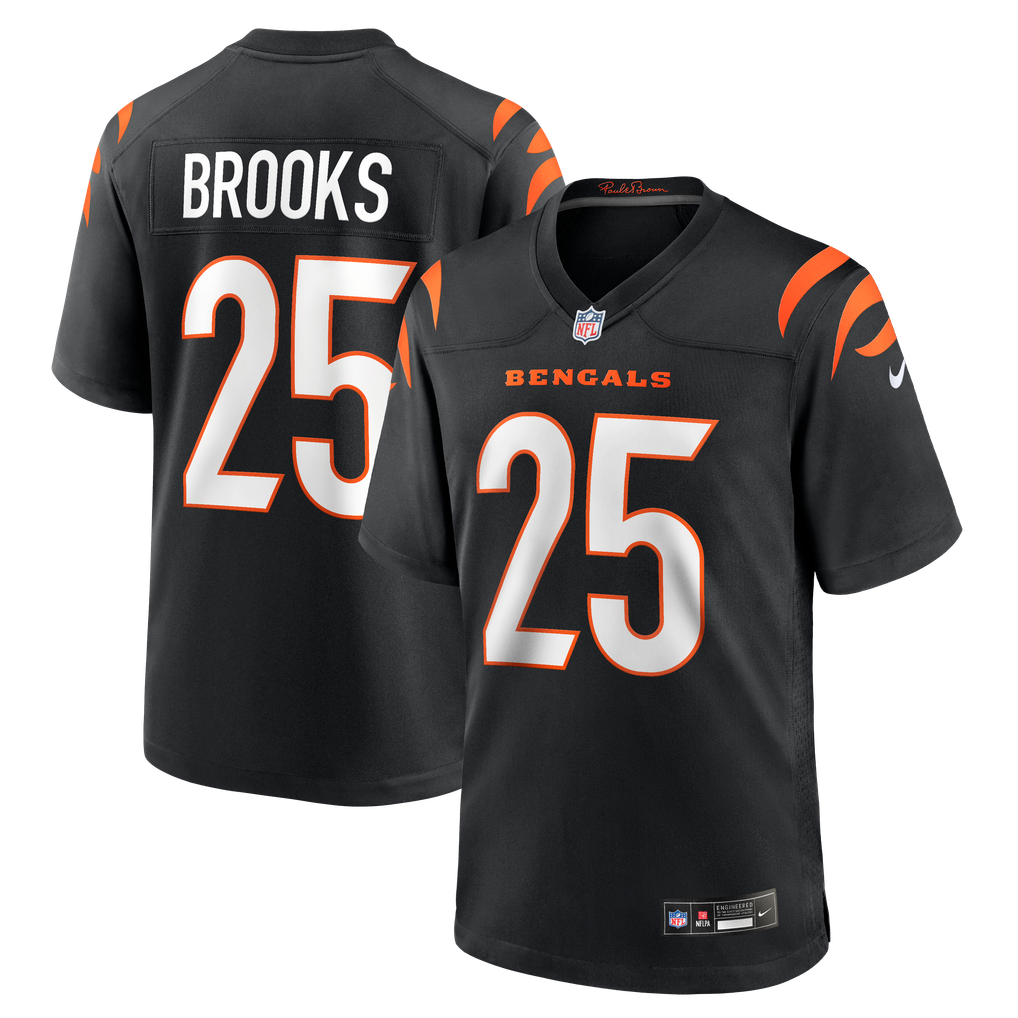 Men's Cincinnati Bengals Tahj Brooks Black Team Game Jersey