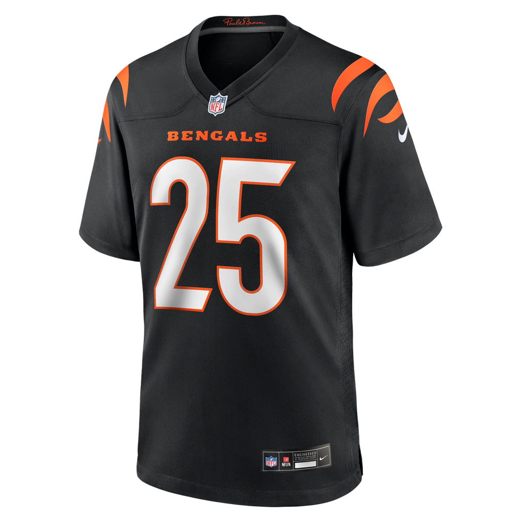 Men's Cincinnati Bengals Tahj Brooks Black Team Game Jersey