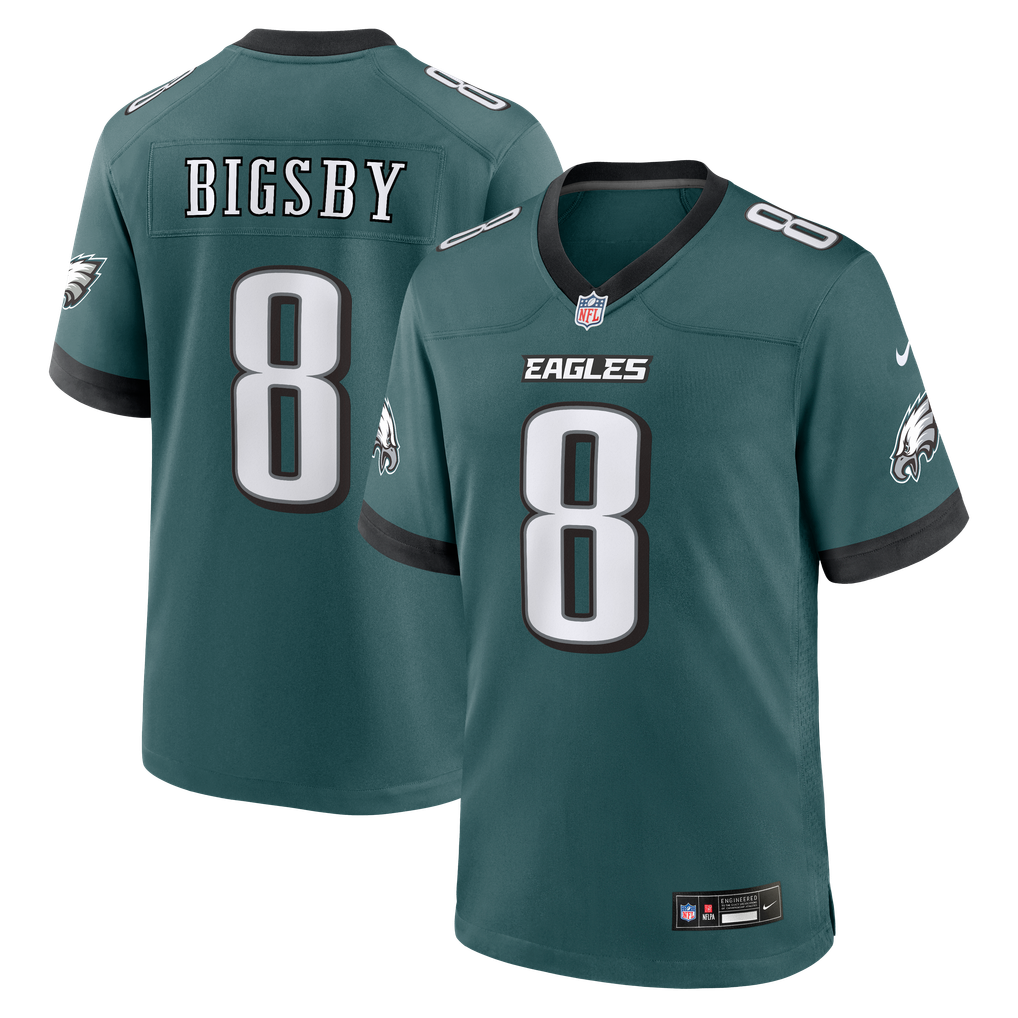 Men's Philadelphia Eagles Tank Bigsby Midnight Green Team Game Jersey